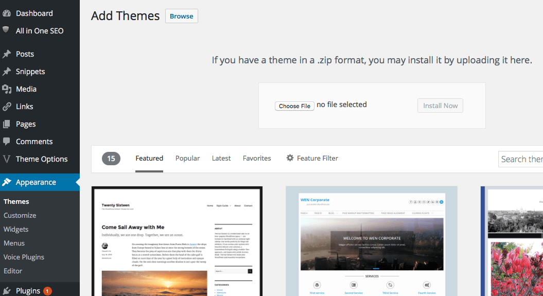 Upload Theme to WordPress