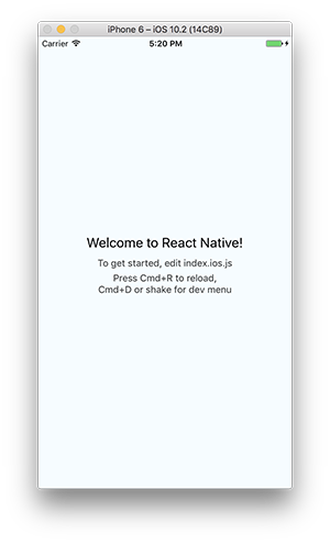 Running React native iOS