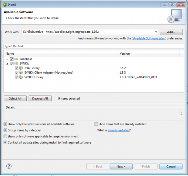 Installation of the SVN Subversive Plug-In in eclipse2